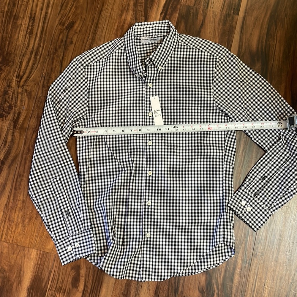 Men’s American Apparel Black/White Gingham check Button down - Small